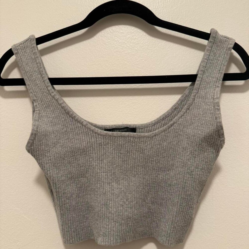 Forever 21 Women's Grey Crop-top